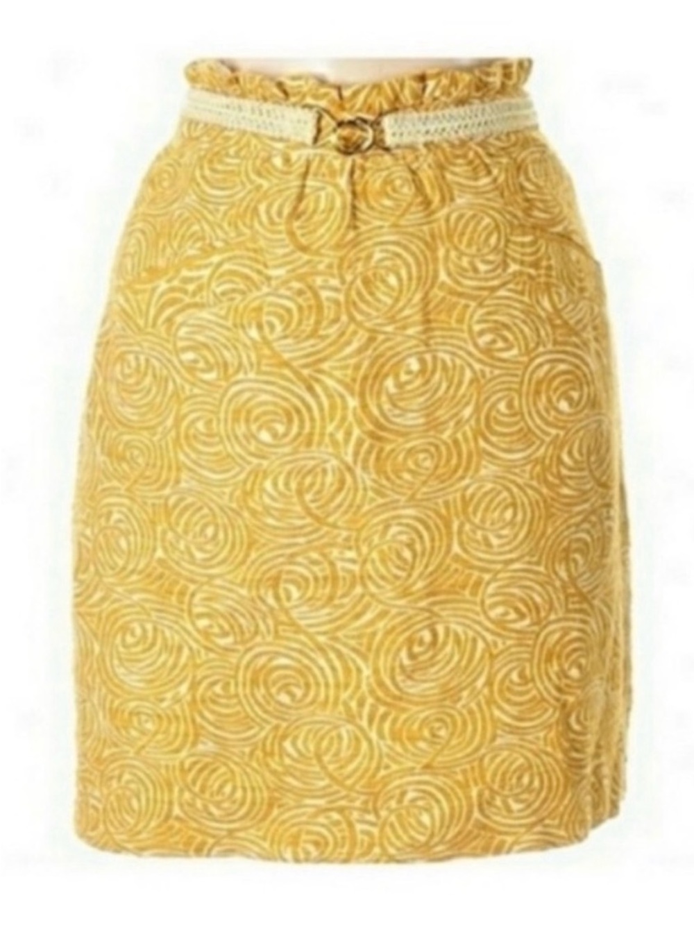Anthropologie Elevenses Belted Yellow Swirl Painted Morning
Skirt(mix52)